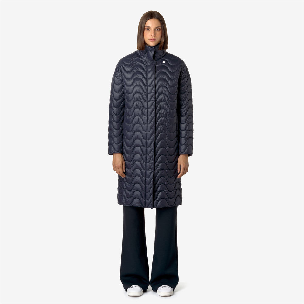 Blue Women's Long Quilted City Jacket with Eco-Friendly Insulation 02