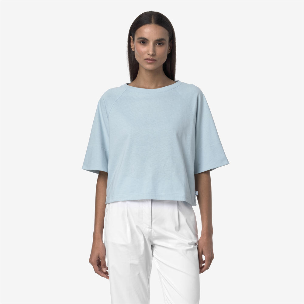 Baby Blue Women's Loose-Fit Cotton T-Shirt for Everyday Wear 02