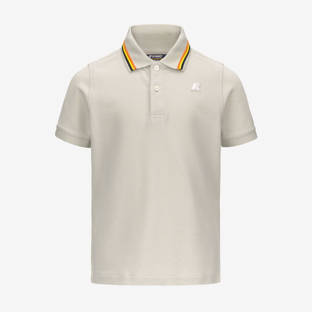 Beige Boys' Stretch Cotton Piqué Polo Shirt main