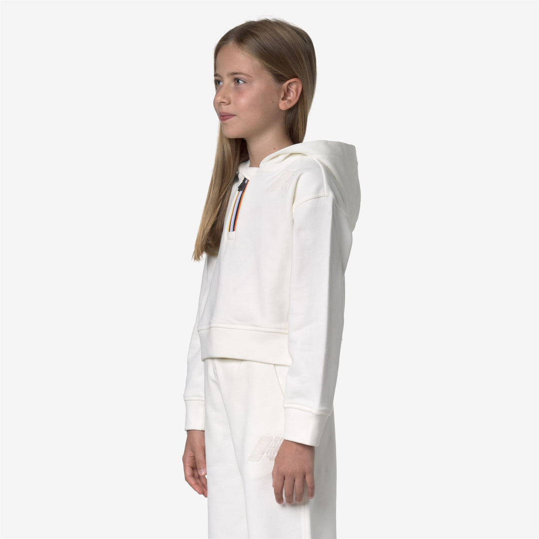 Sudadera con capucha polar blanca para niña para otoño e invierno main
