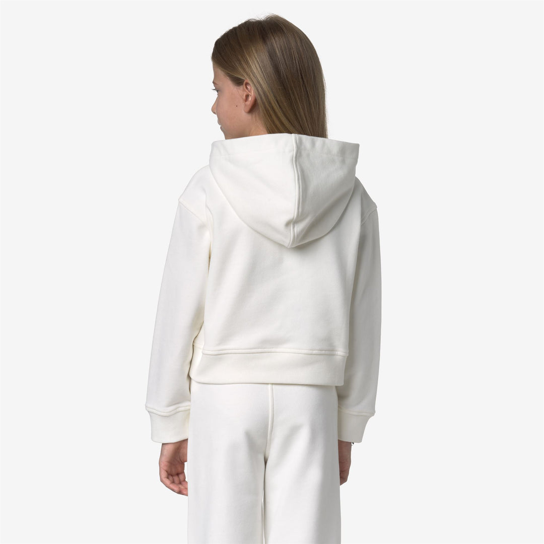 Sudadera con capucha polar blanca para niña para otoño e invierno main