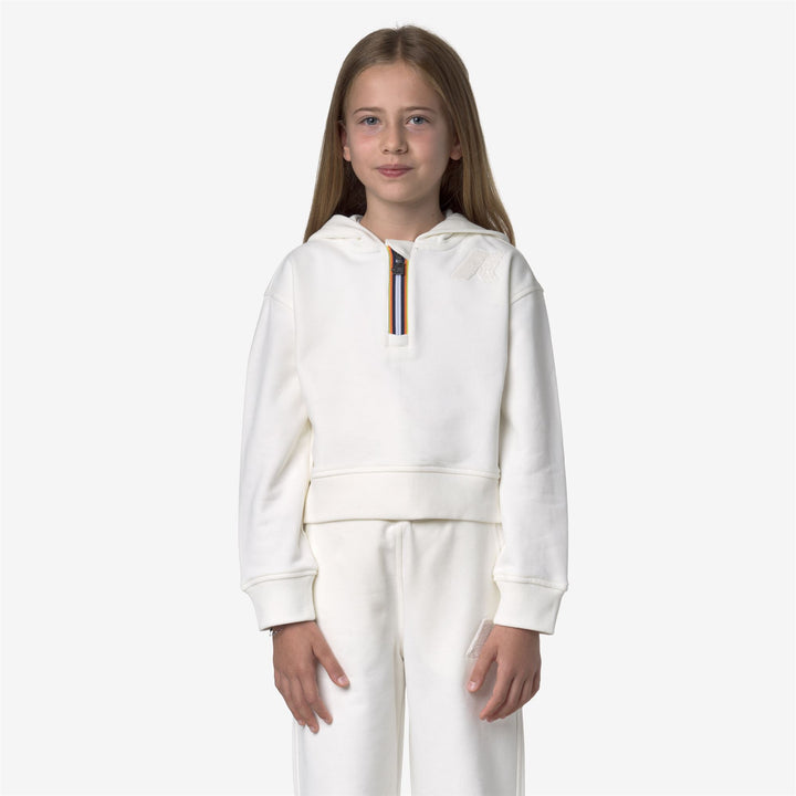 Sudadera con capucha polar blanca para niña para otoño e invierno 3