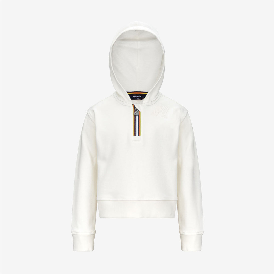 Sudadera con capucha polar blanca para niña para otoño e invierno 01