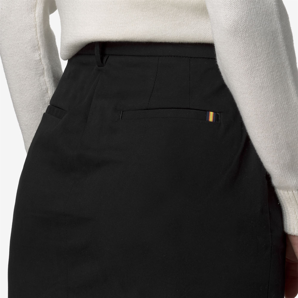 Black Women's A-line Midi Skirt with Concealed Zip Fastening 02