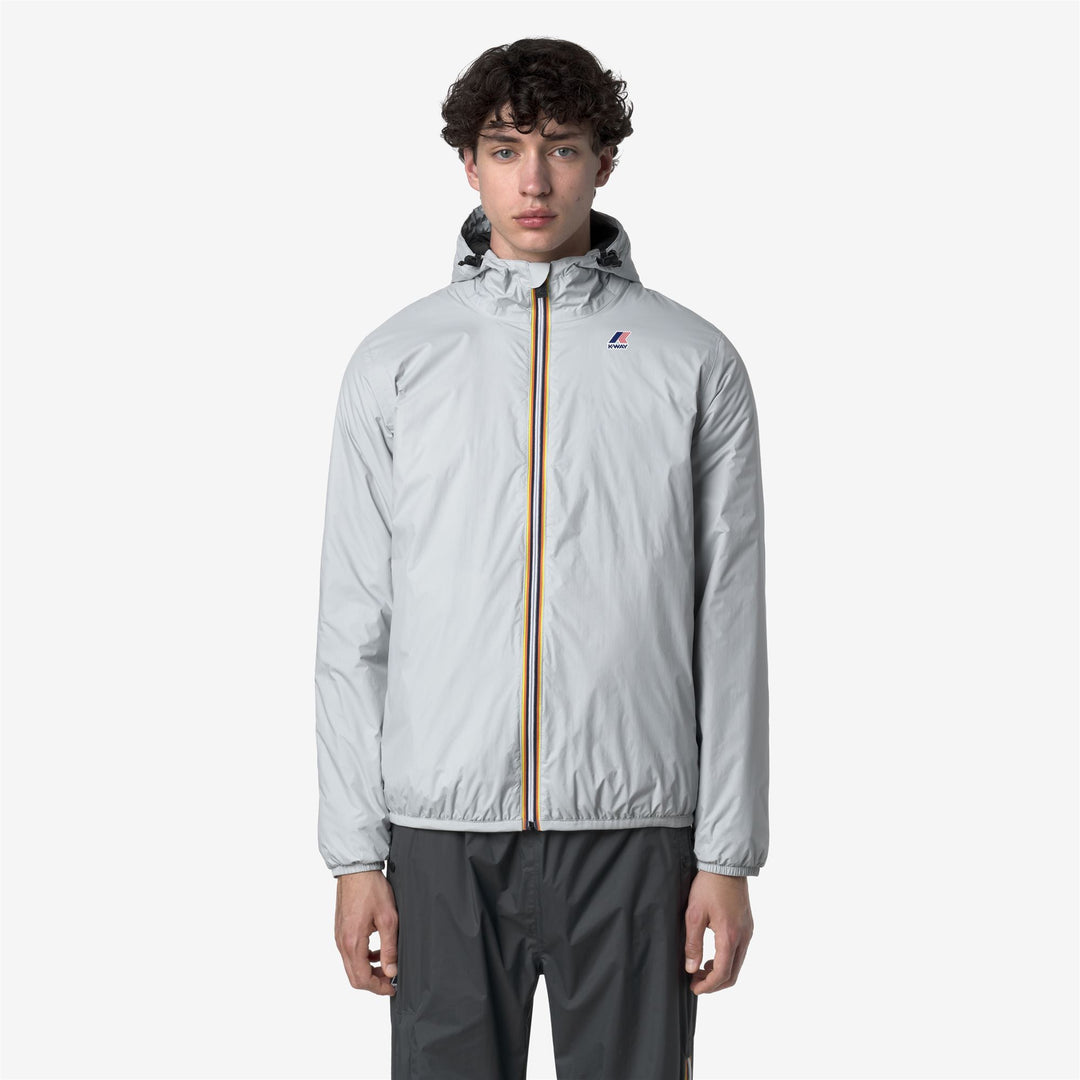 Chaqueta cálida unisex gris de longitud media con aislamiento PrimaLoft 01
