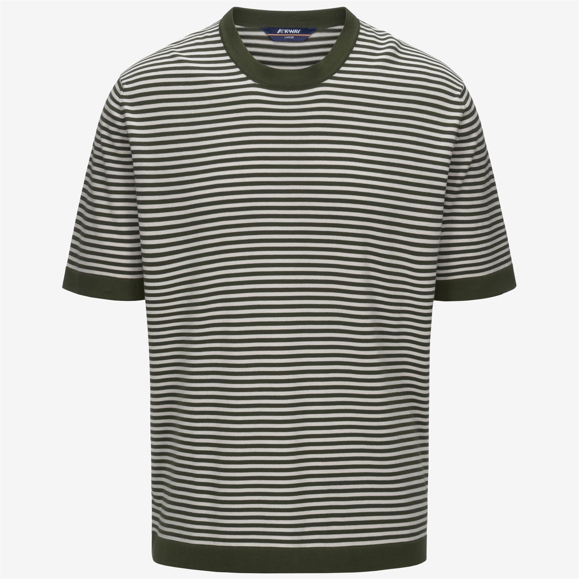 Knitwear_MAN_COMBE STRIPES_Pull Over_Green Africa - BEIGE LT - Commercial 1