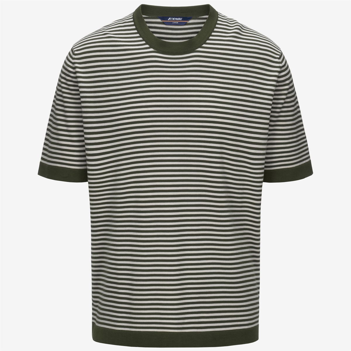 Knitwear_MAN_COMBE STRIPES_Pull Over_Green Africa - BEIGE LT - Commercial 1