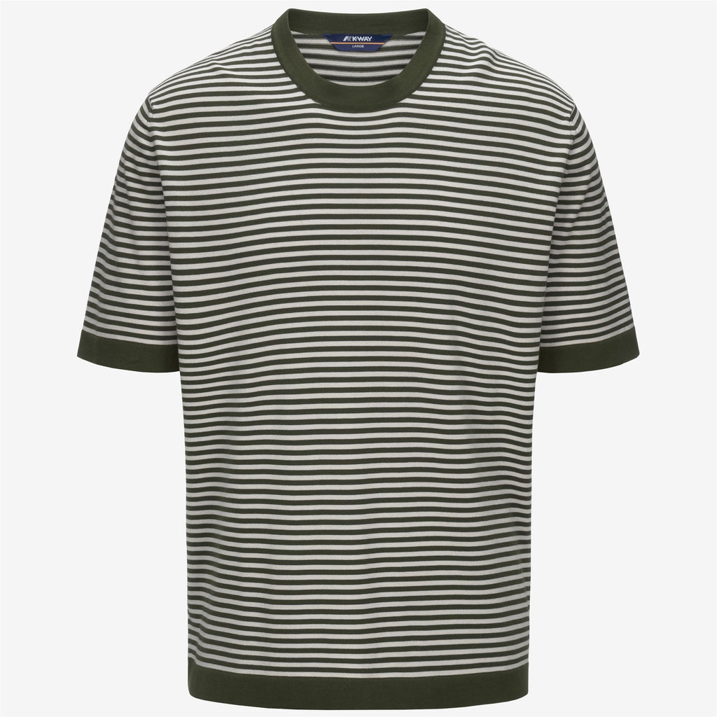 Knitwear_MAN_COMBE STRIPES_Pull Over_Green Africa - BEIGE LT - Commercial 1