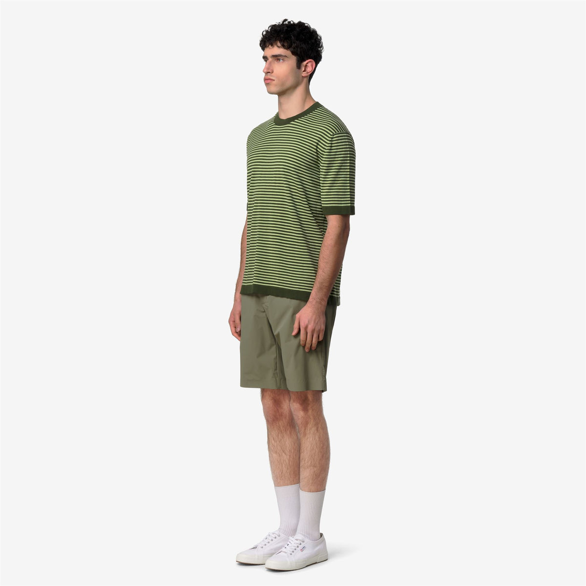 Knitwear_Man_COMBE STRIPES_Pull Over_Green Africa - Green Leaf - Commercial 5