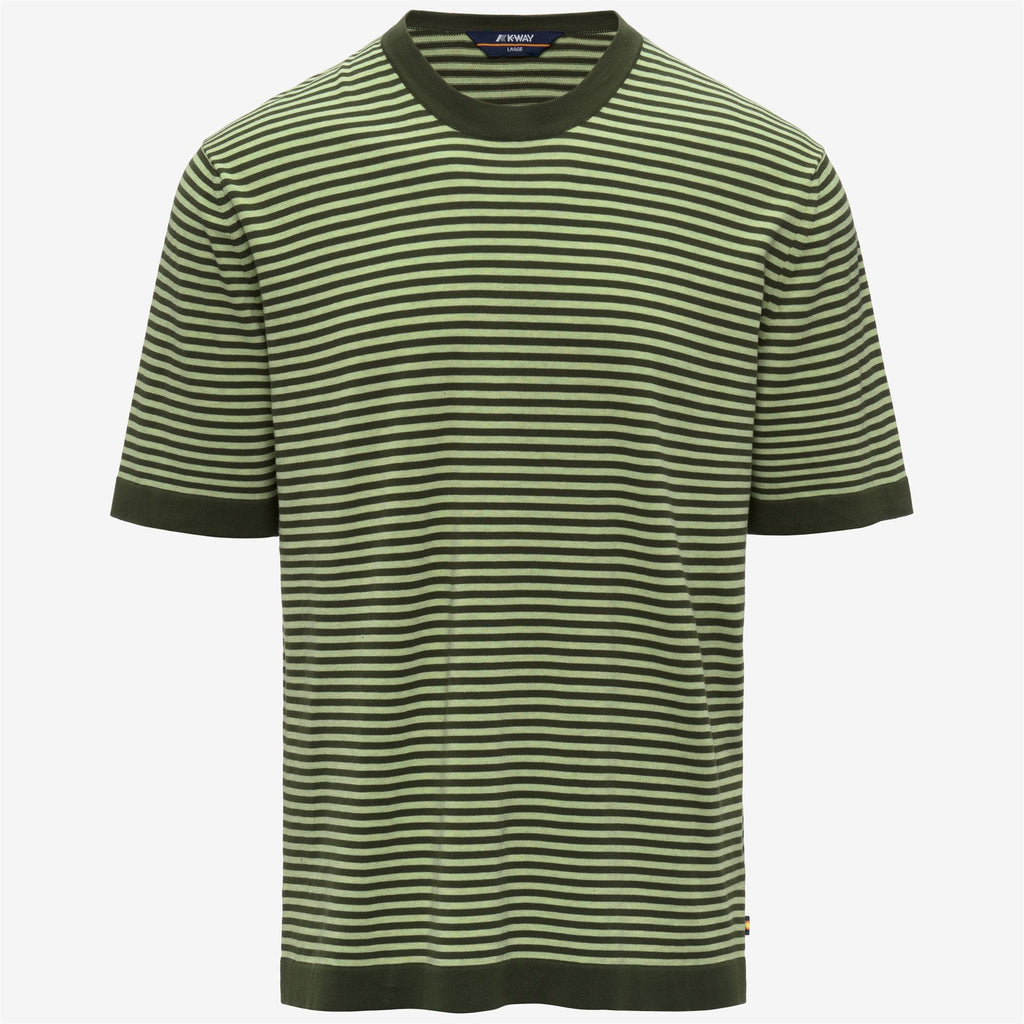 Knitwear_Man_COMBE STRIPES_Pull Over_Green Africa - Green Leaf - Commercial 1
