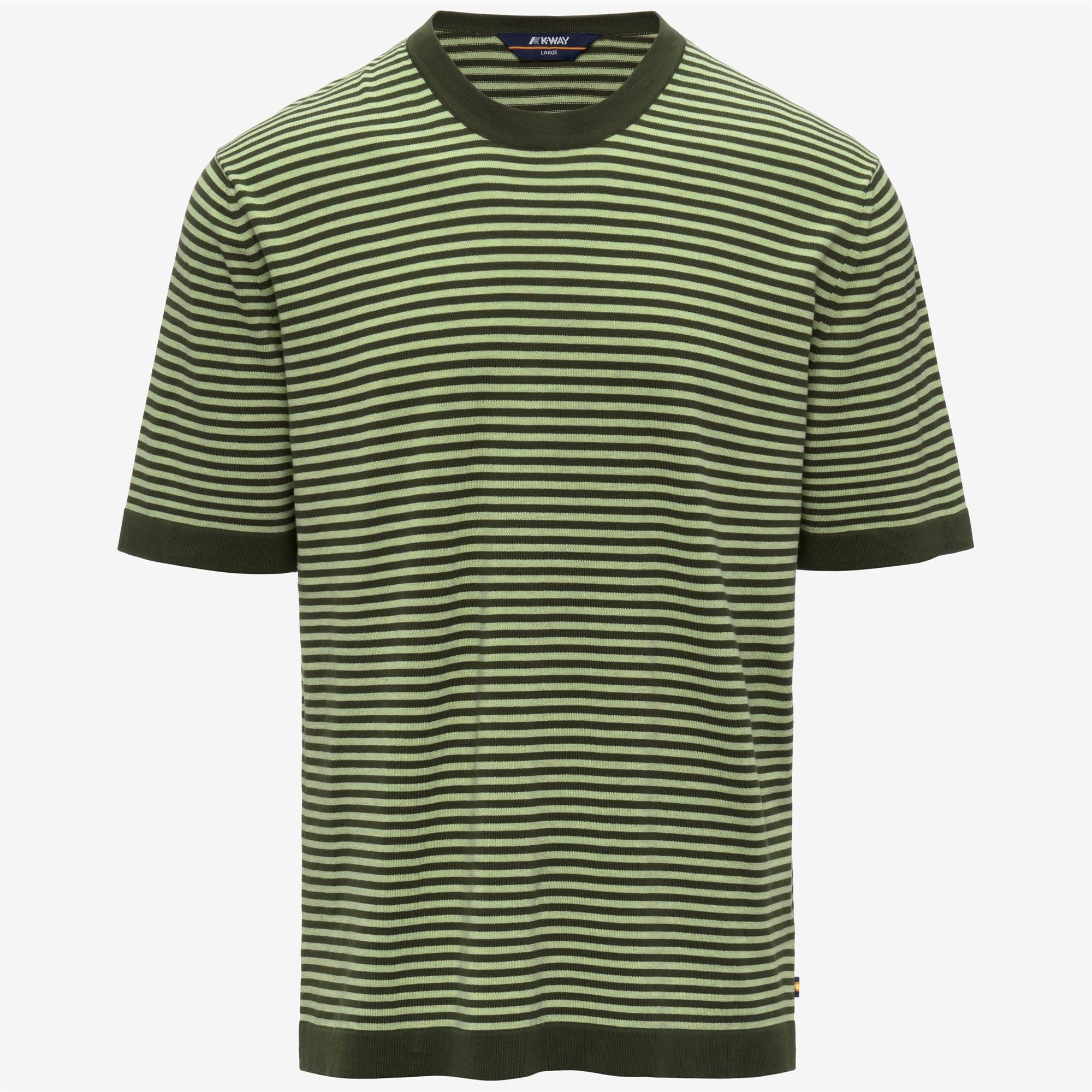 Knitwear_Man_COMBE STRIPES_Pull Over_Green Africa - Green Leaf - Commercial 1