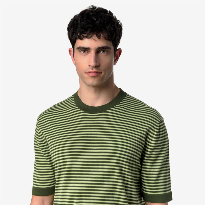 COMBE STRIPES - KNITWEAR - Pull  Over - Man - GREEN AFRICA-GREEN LEAF 2
