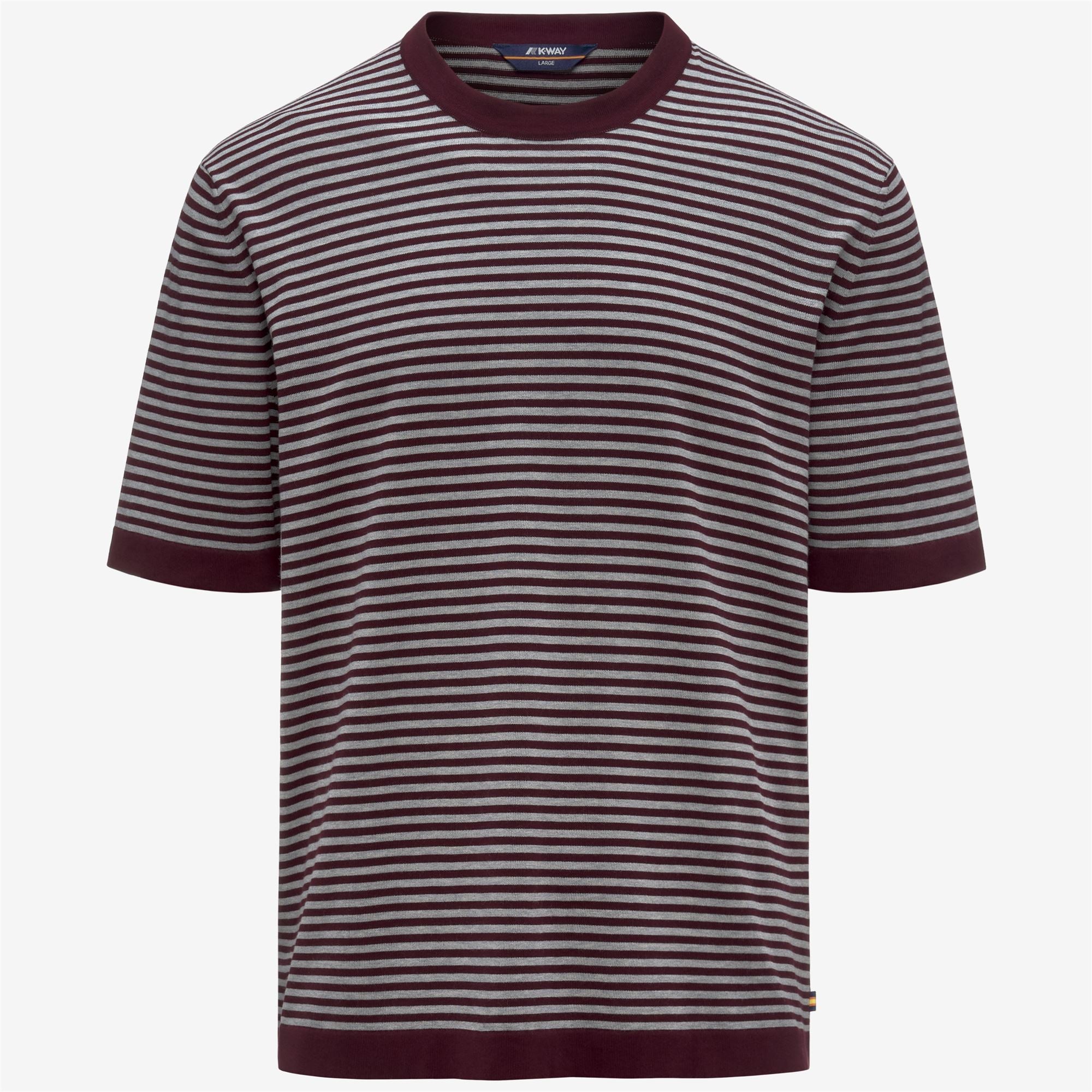 Knitwear_Man_COMBE STRIPES_Pull Over_VIOLET-GREY MELANGE - Commercial 1