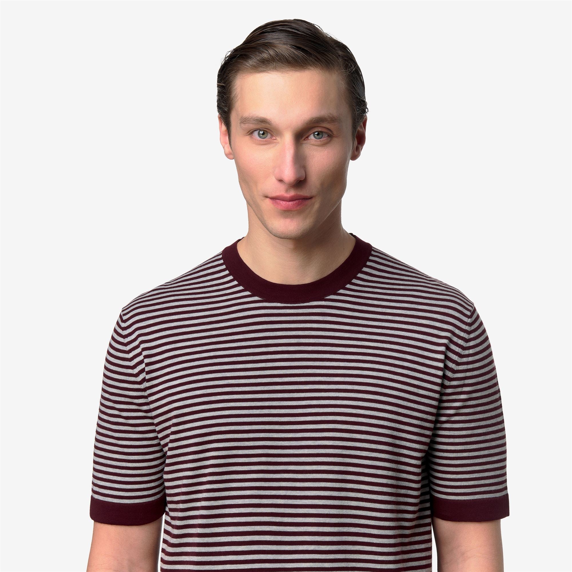 Knitwear_Man_COMBE STRIPES_Pull Over_VIOLET-GREY MELANGE - Commercial 7