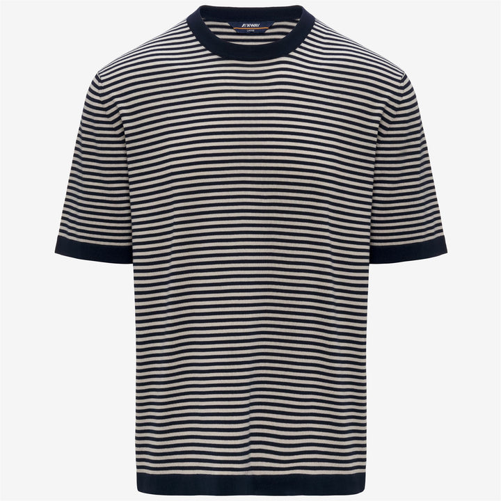 COMBE STRIPES - KNITWEAR - Pull  Over - Man - BLUE DEPTH-BEIGE LT 1
