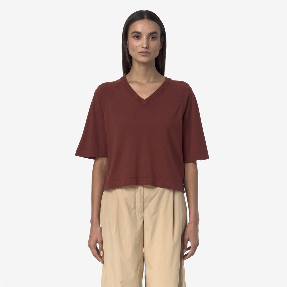 Fiery brown Women's Knit Pullover Sweater for City Wear 02