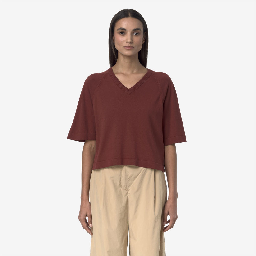 Fiery brown Women's Knit Pullover Sweater for City Wear 01