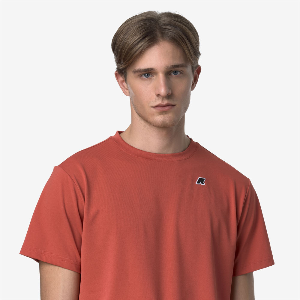 Red brown Men's Outdoor T-Shirt with Breathable Fabric 02