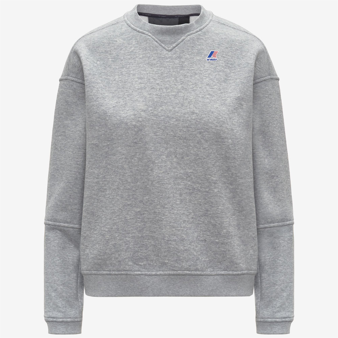 Grey Women's Brushed Cotton Fleece Crewneck Jumper 01