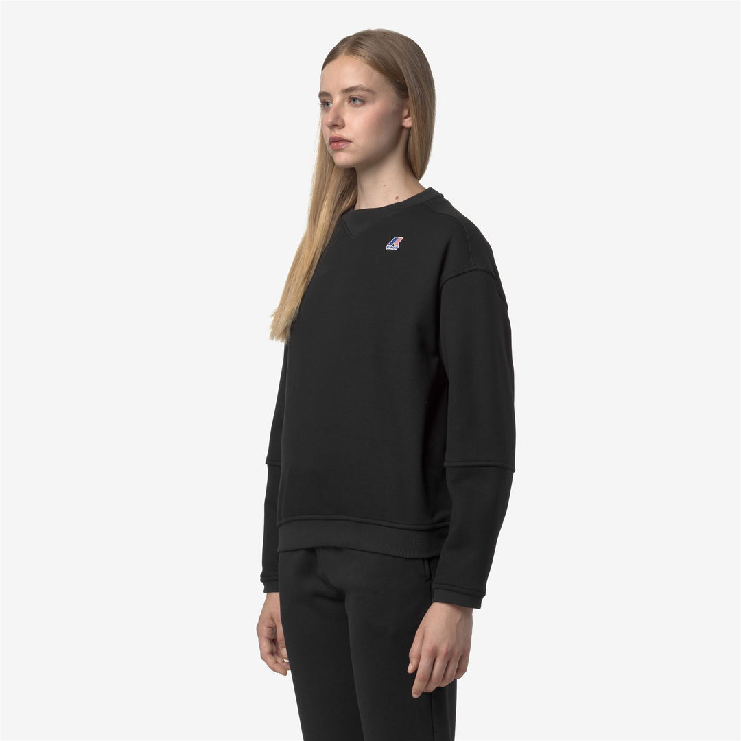 Maglione girocollo in pile nero da donna per attività all'aperto main