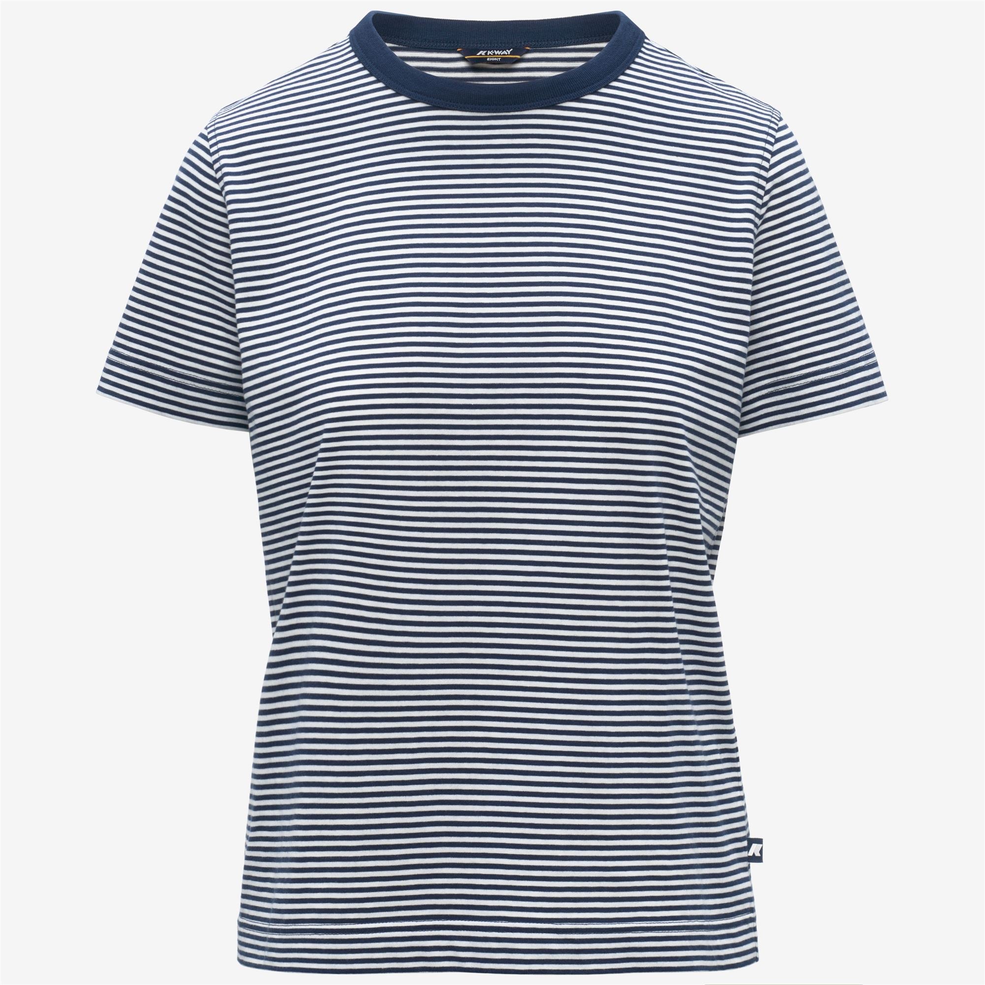T-Shirts & Top_Woman_ELODIE SLIMLINE JERSEY_T-Shirt_White - Blue Insignia - Commercial 1