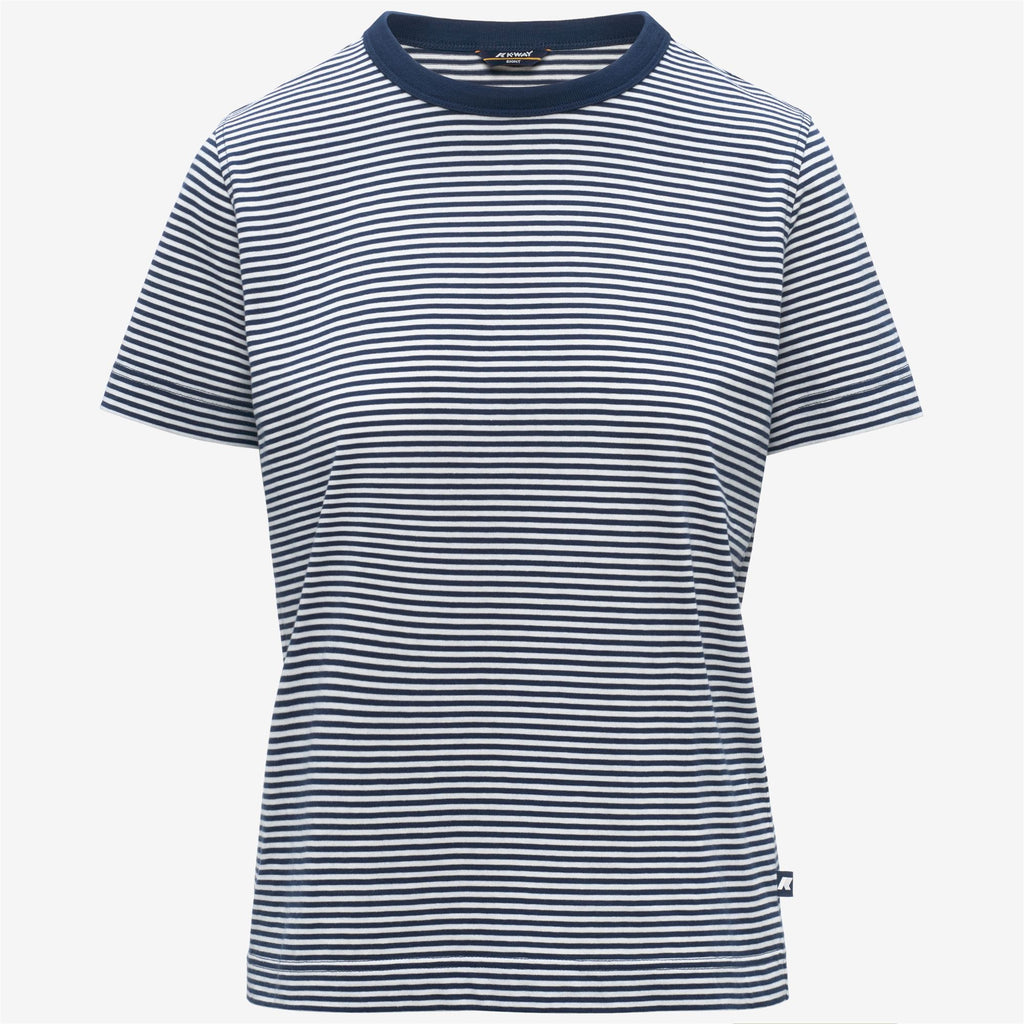 T-Shirts & Top_Woman_ELODIE SLIMLINE JERSEY_T-Shirt_White - Blue Insignia - Commercial 1