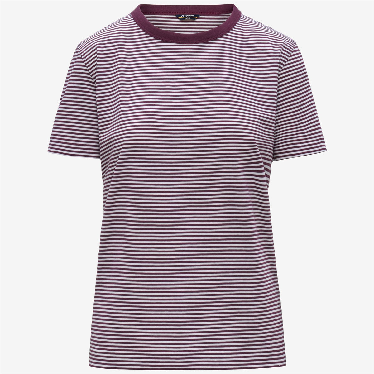 T-Shirts & Top_Woman_ELODIE SLIMLINE JERSEY_T-Shirt_White - Violet Mauve Wine - Commercial 1