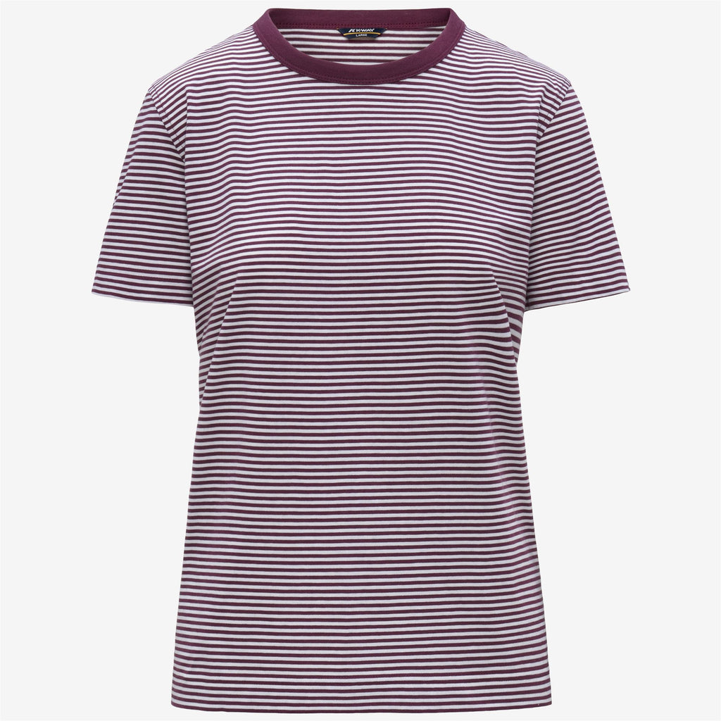 T-Shirts & Top_Woman_ELODIE SLIMLINE JERSEY_T-Shirt_White - Violet Mauve Wine - Commercial 1