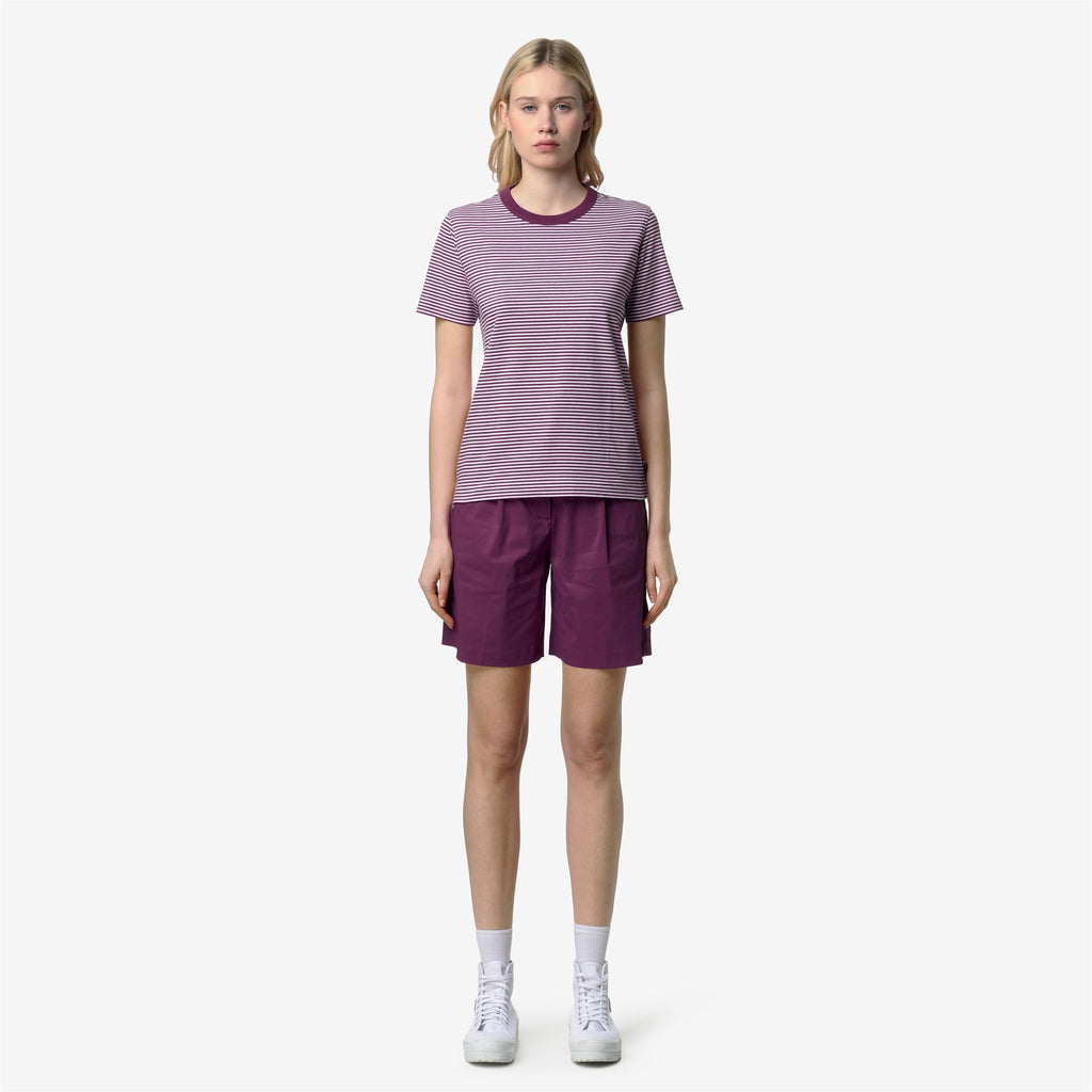 T-Shirts & Top_Woman_ELODIE SLIMLINE JERSEY_T-Shirt_White - Violet Mauve Wine - Commercial 4
