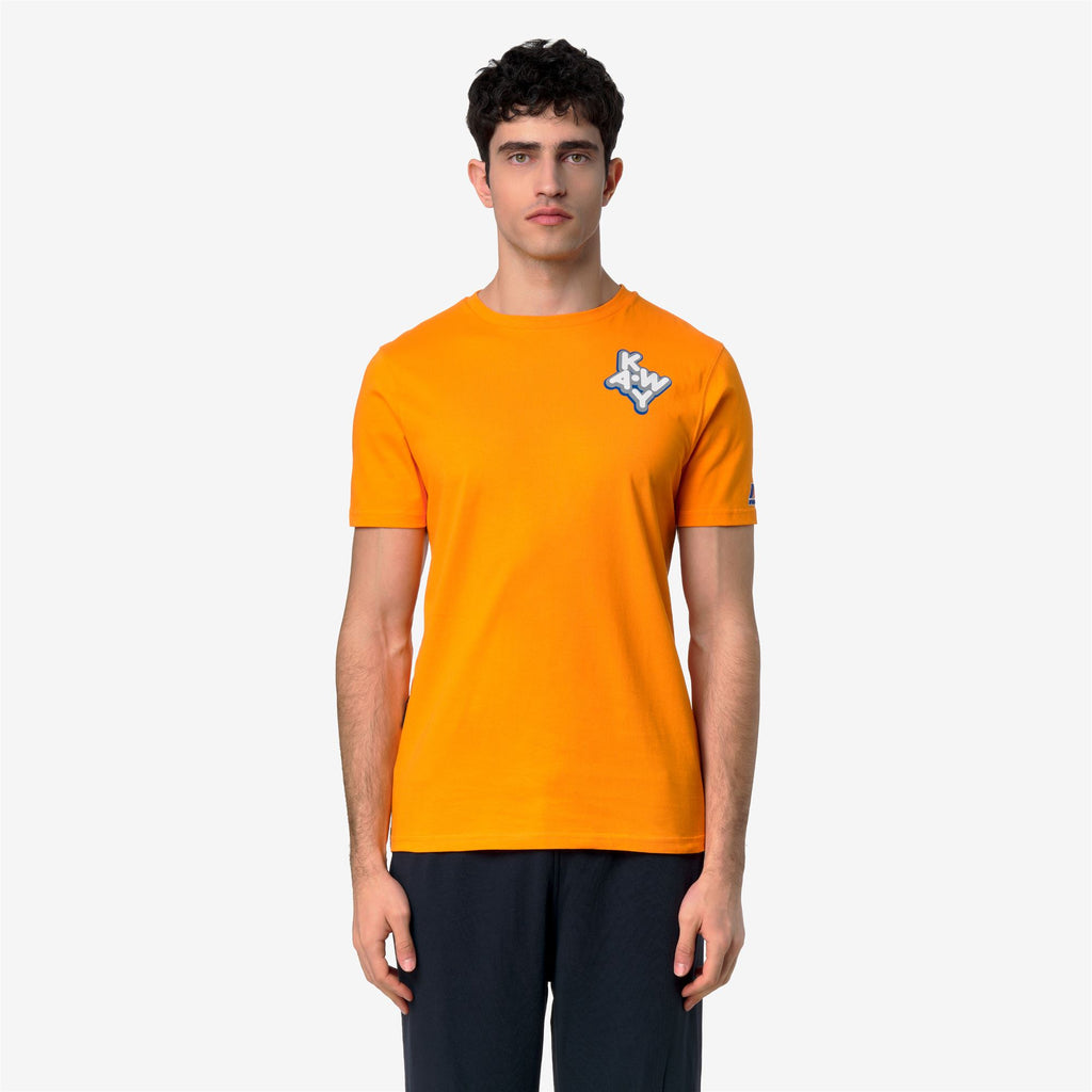 T-Shirts & Top_UNISEX_LEONIDE SCATTERED LETTERING_T-Shirt_Orange - Commercial 4