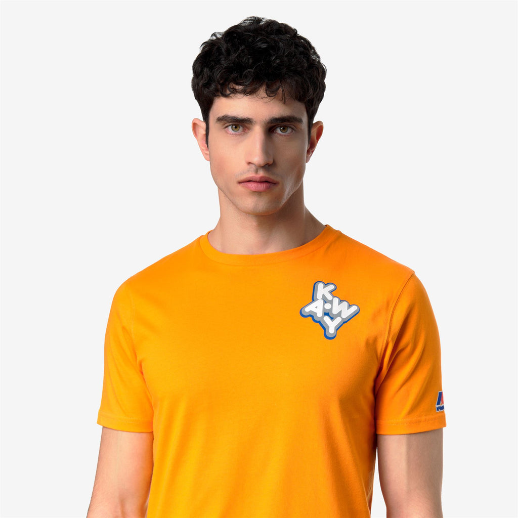 T-Shirts & Top_UNISEX_LEONIDE SCATTERED LETTERING_T-Shirt_Orange - Commercial 7