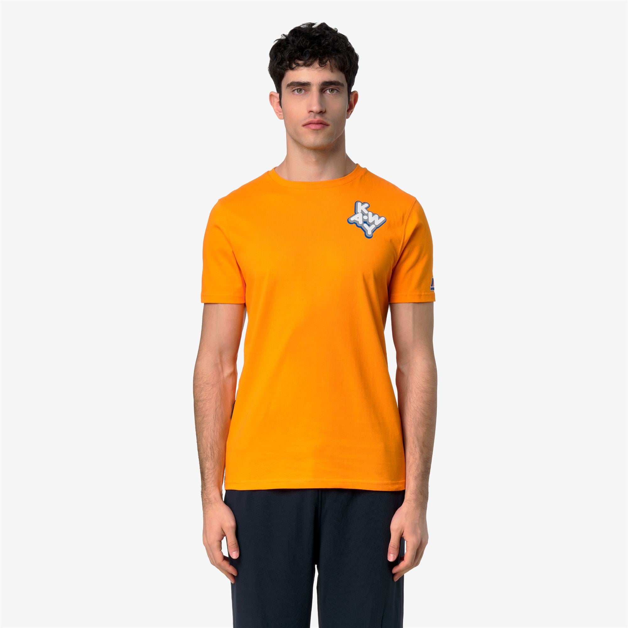 T-Shirts & Top_UNISEX_LEONIDE SCATTERED LETTERING_T-Shirt_Orange - Commercial 4