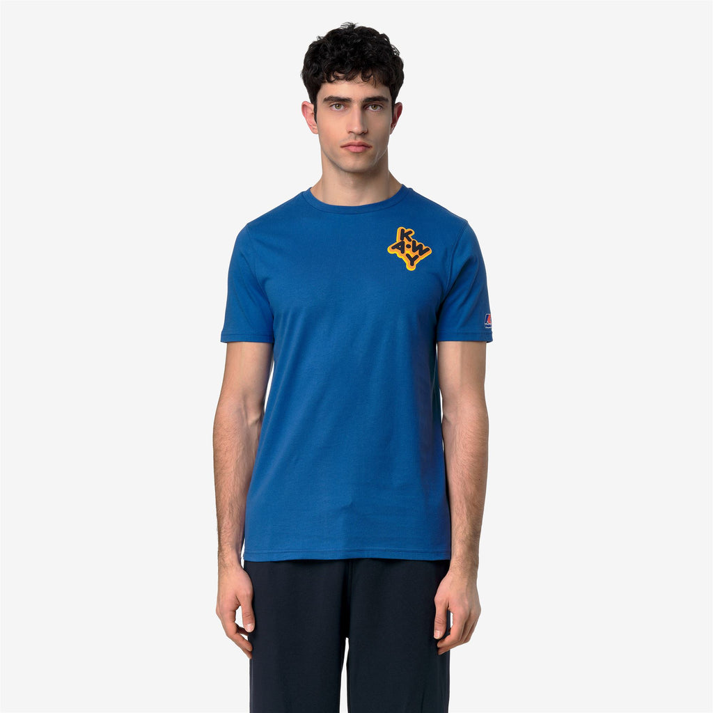 T-Shirts & Top_UNISEX_LEONIDE SCATTERED LETTERING_T-Shirt_Blue Royal Marine - Commercial 4