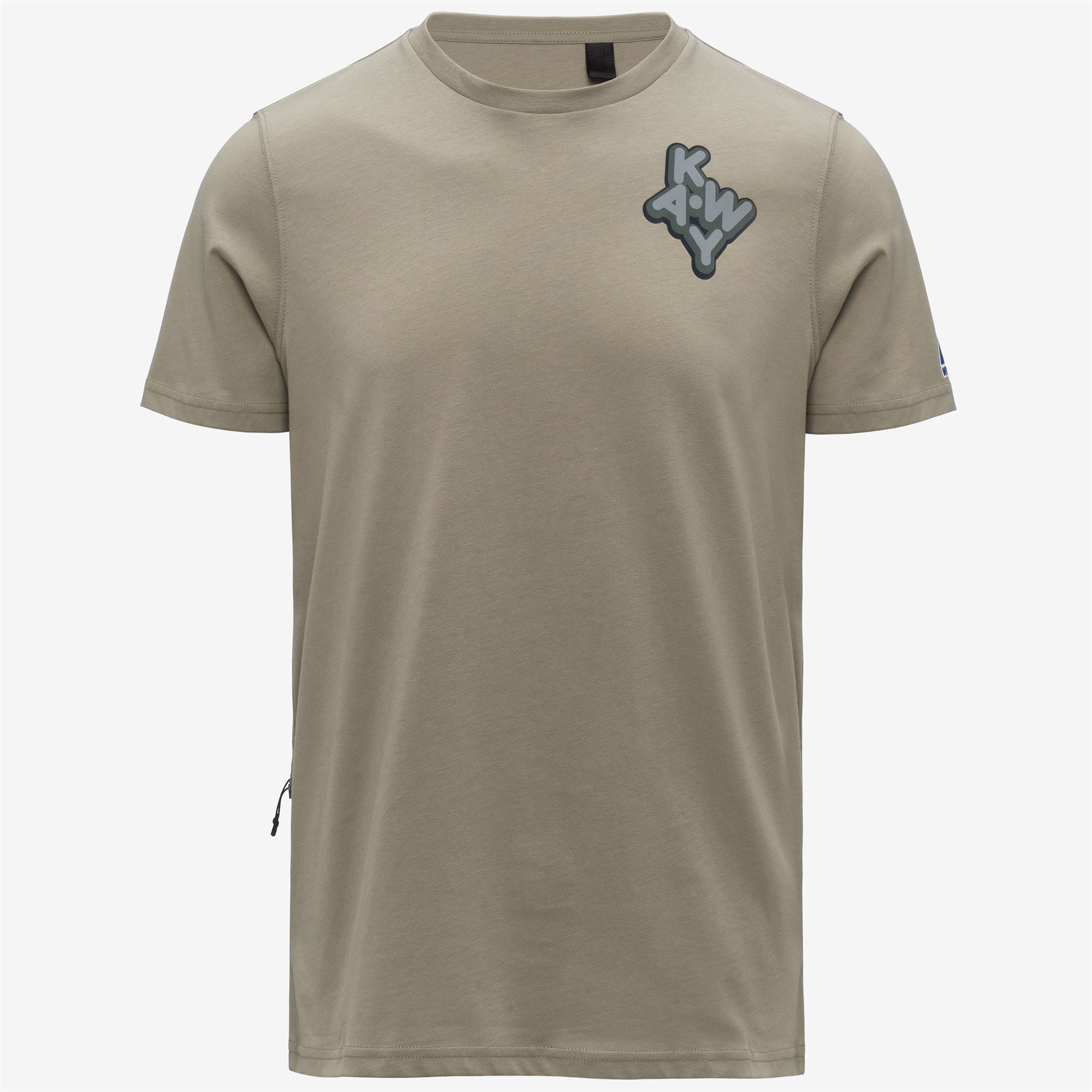 T-Shirts & Top_UNISEX_LEONIDE SCATTERED LETTERING_T-Shirt_Green Oak - Commercial 1
