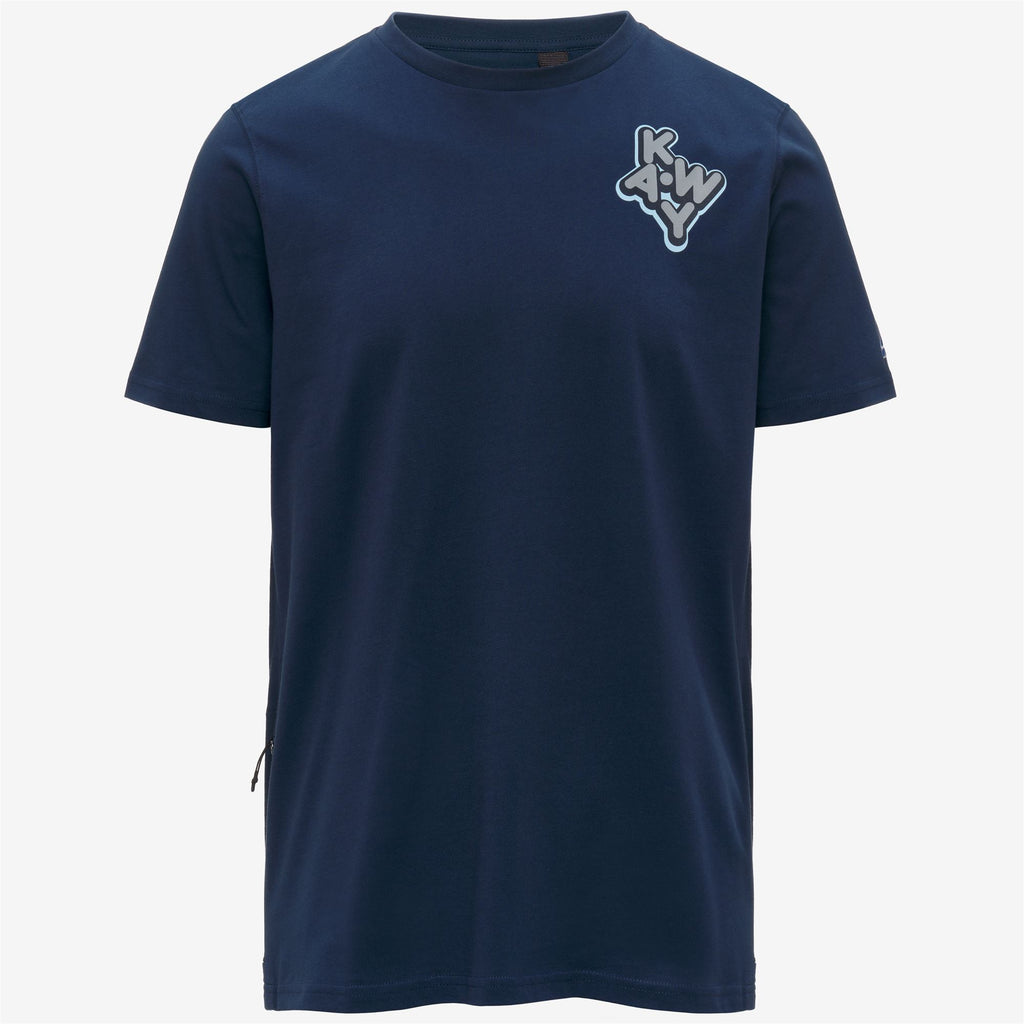 T-Shirts & Top_UNISEX_LEONIDE SCATTERED LETTERING_T-Shirt_Blue Insignia - Commercial 1