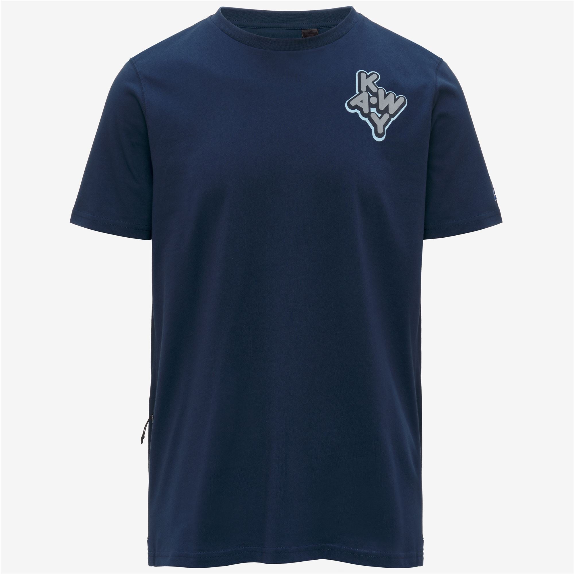 T-Shirts & Top_UNISEX_LEONIDE SCATTERED LETTERING_T-Shirt_Blue Insignia - Commercial 1