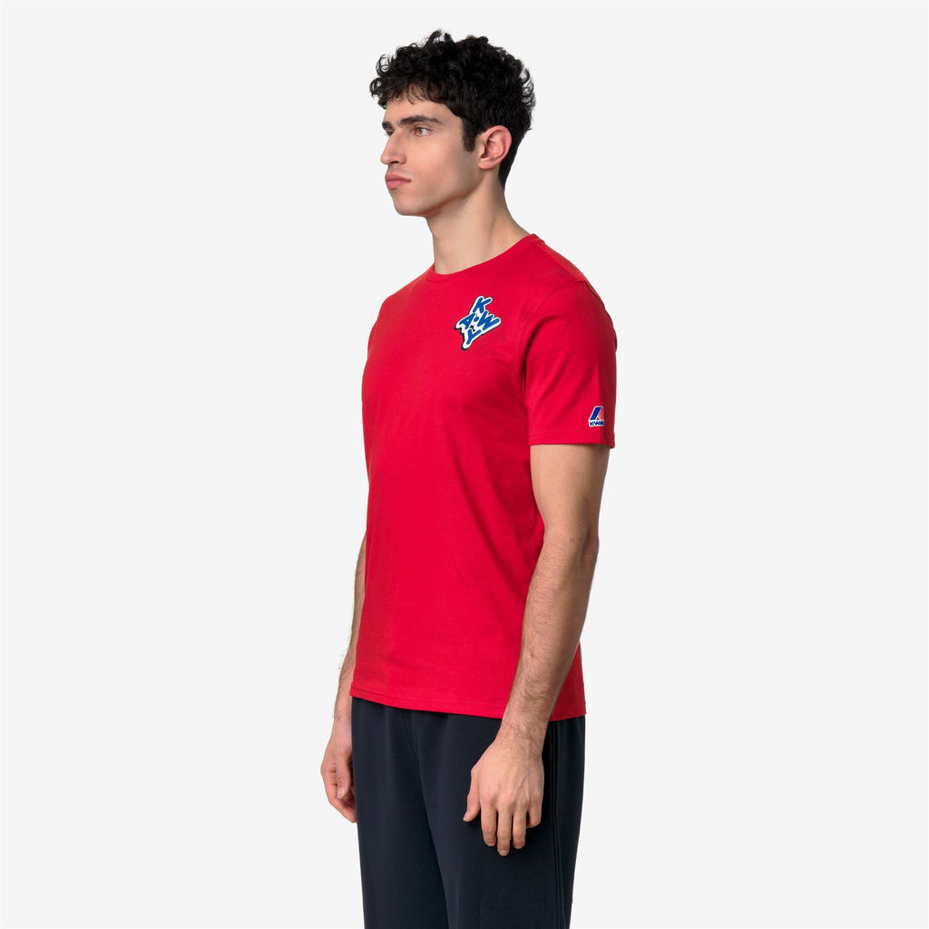 T-Shirts & Top_UNISEX_LEONIDE SCATTERED LETTERING_T-Shirt_Red - Commercial 5