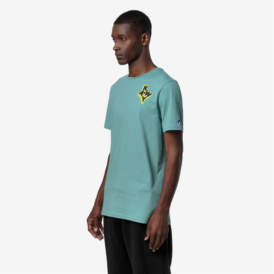 LEONIDE SCATTERED LETTERING T-Shirt & Top T-Shirt Unisex Green Mine main
