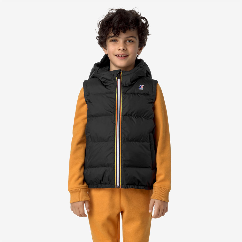 Black Grey Unisex Kids Cold Weather Insulated Vest 02