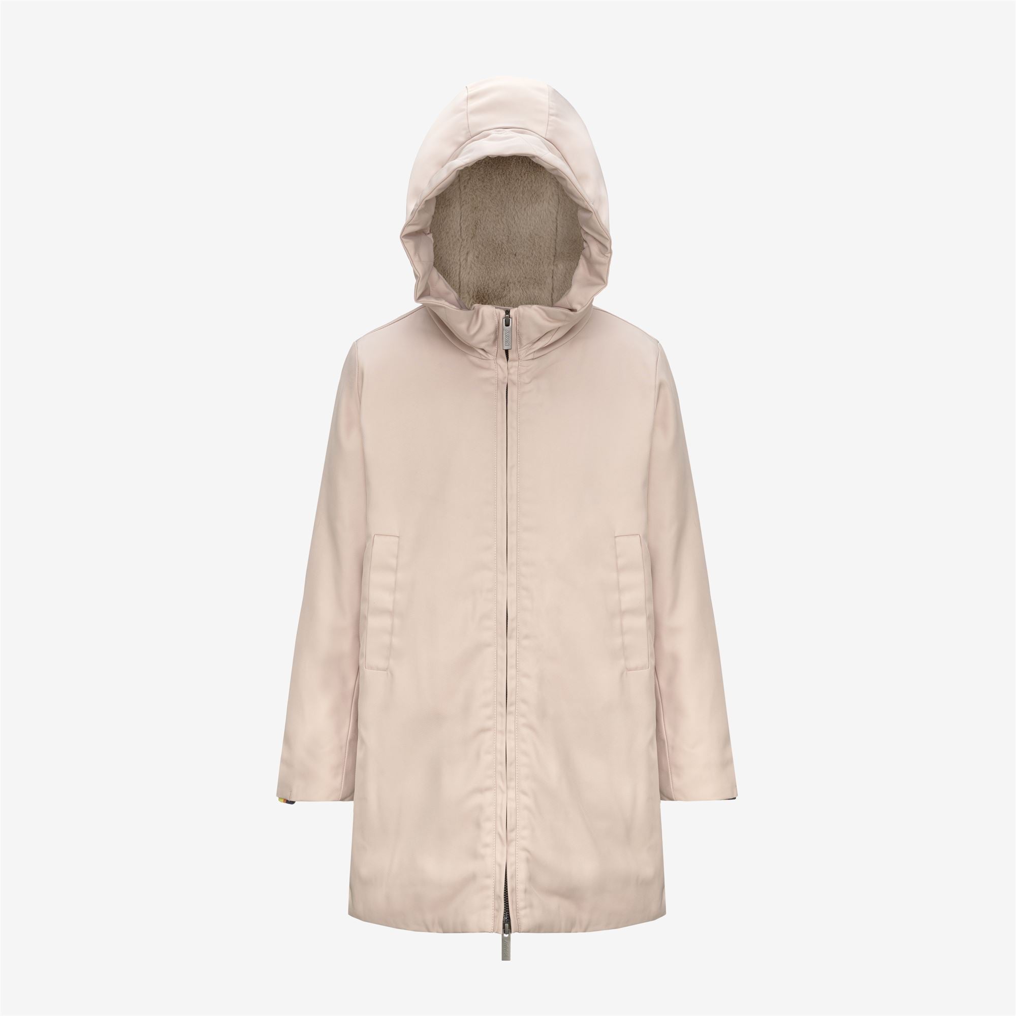 Jackets_GIRL_P. OLLY TWILL FUR_3/4 Length_PINK TINT - NATURAL - Commercial 1