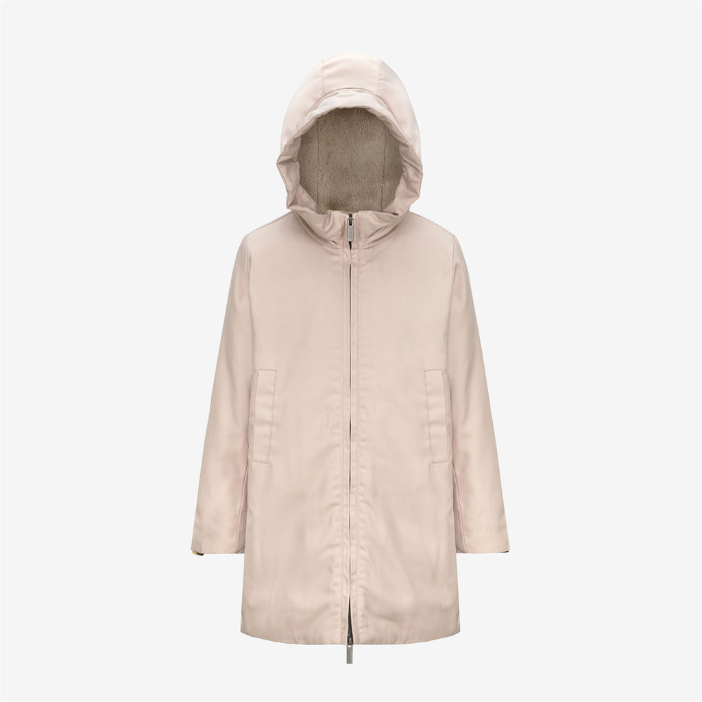 Jackets_GIRL_P. OLLY TWILL FUR_3/4 Length_PINK TINT - NATURAL - Commercial 1