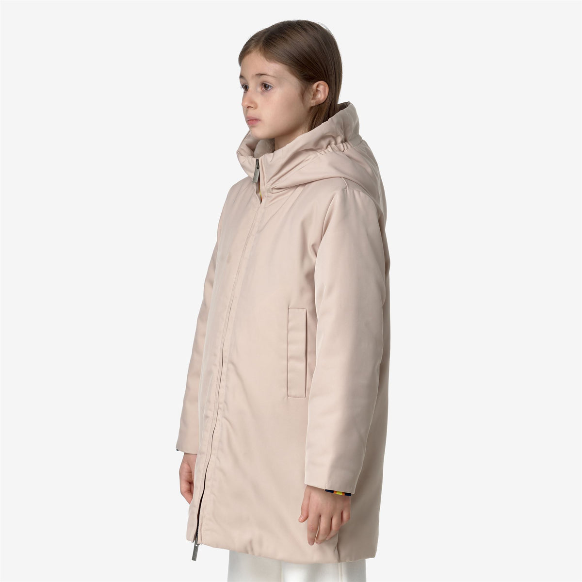 Jackets_GIRL_P. OLLY TWILL FUR_3/4 Length_PINK TINT - NATURAL - Commercial 5