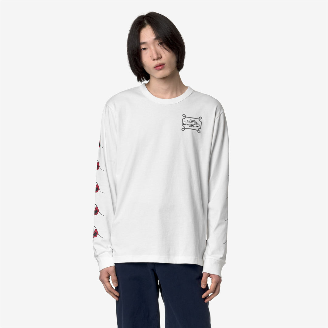 T-ShirtsTop Unisex ROXBURY HURRICANE T-Shirt WHITE NATURAL Dressed Back (jpg Rgb)		