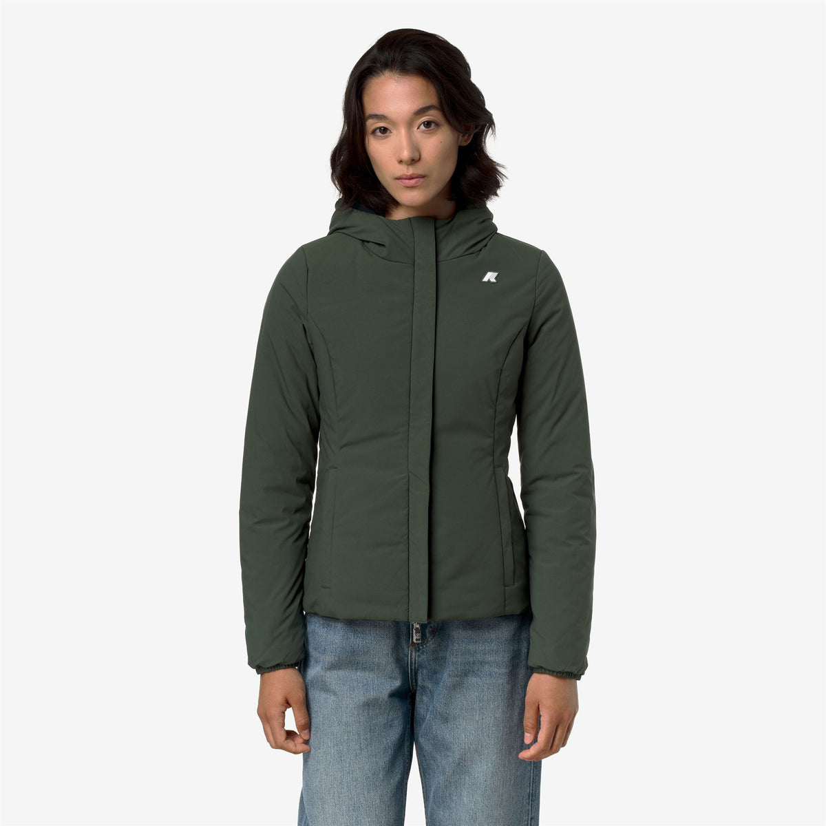 Jackets_Woman_LILY ST WARM DOUBLE_Short_Blue Depth - GREEN BLACKISH - Commercial 3