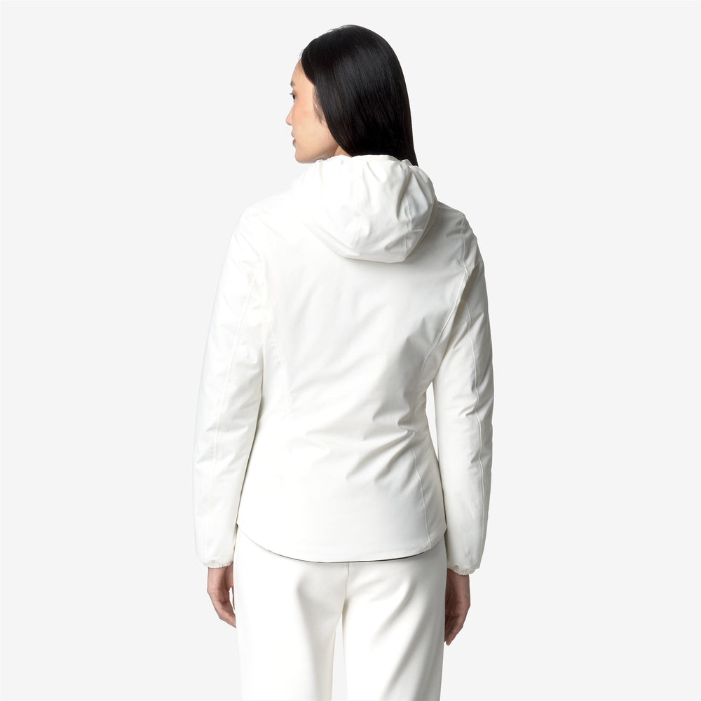 Grey White Women's Reversible Warm Short Jacket with Insulation 02