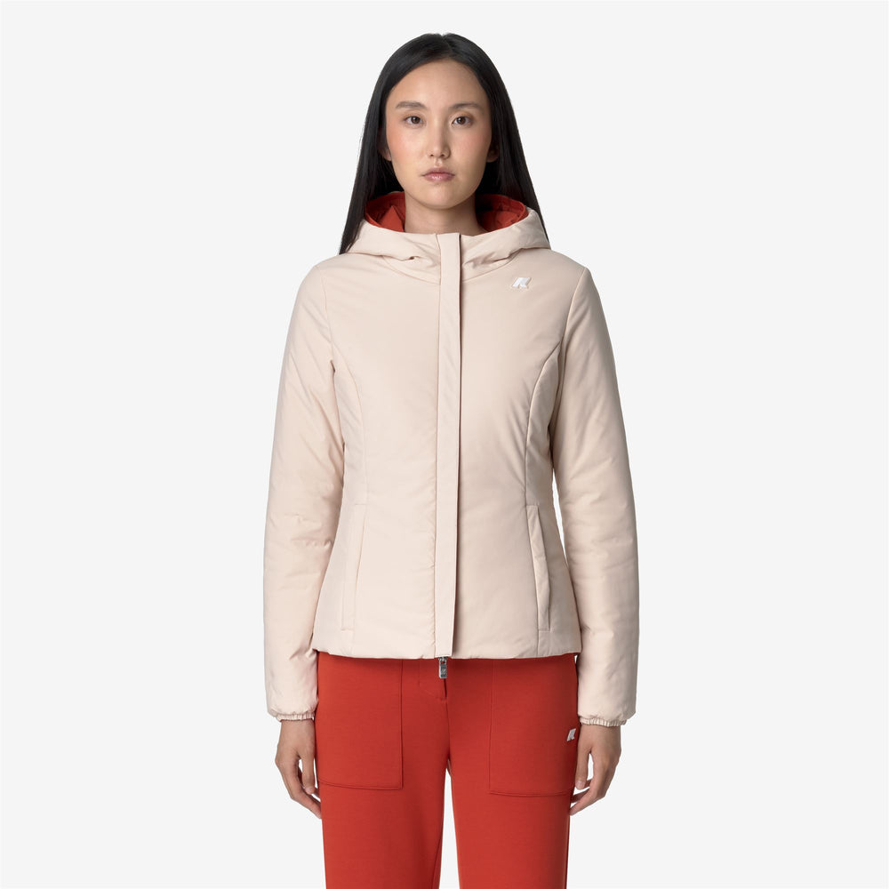 Red Pink Women's Reversible Warm Short Jacket with Insulation 02