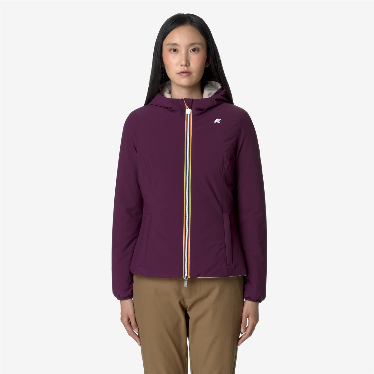 Jackets_WOMAN_LILY ST WARM DOUBLE_Short_Violet Dk-Beige G - Commercial 3