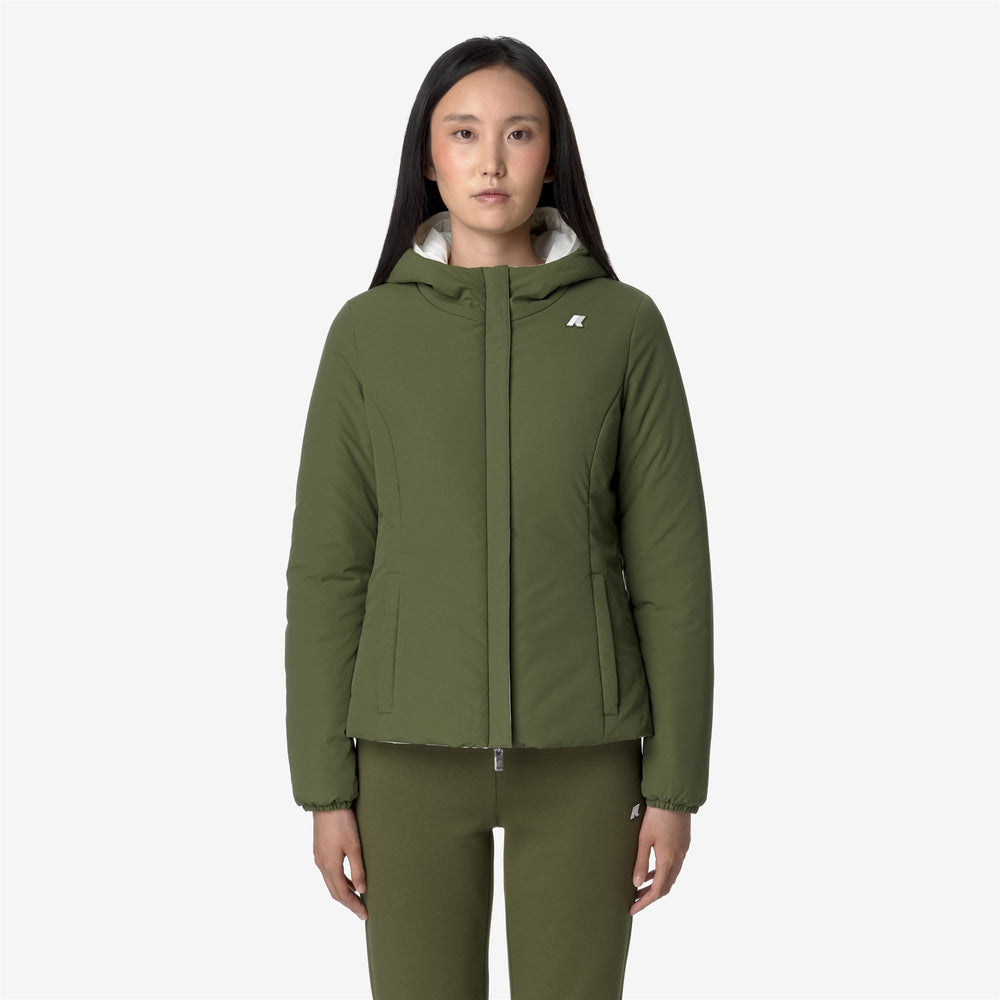 Gardenia Green Women's Reversible Warm Short Jacket 02