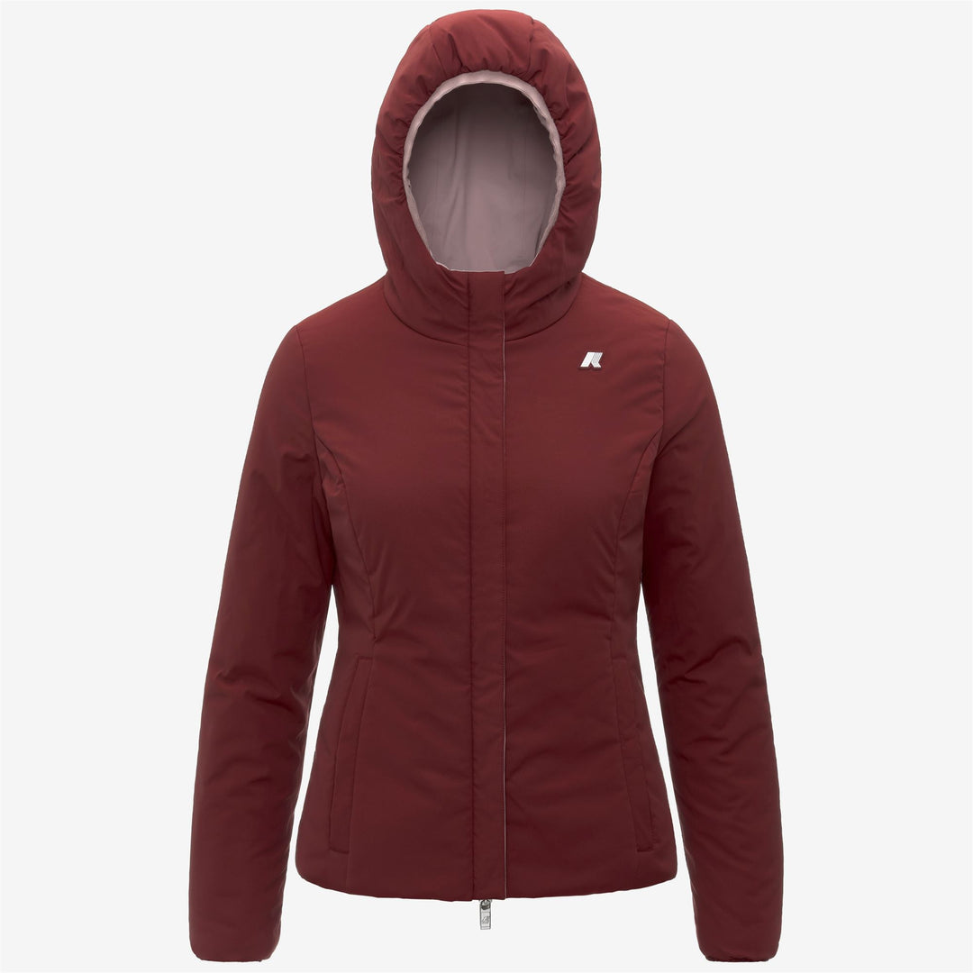 Chaqueta corta reversible para mujer en color marrón rosa con aislamiento main