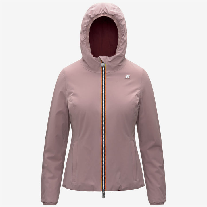 Chaqueta corta reversible para mujer en color marrón rosa con aislamiento 1